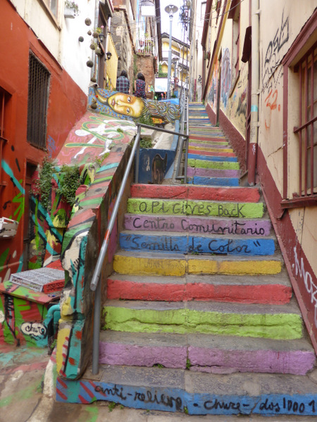 Chile Valparaiso Stairs